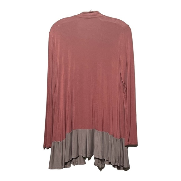 Lori Goldstein LOGO Color-Block Open Front Cardigan W/Contrast Pockets Small - Picture 11 of 11